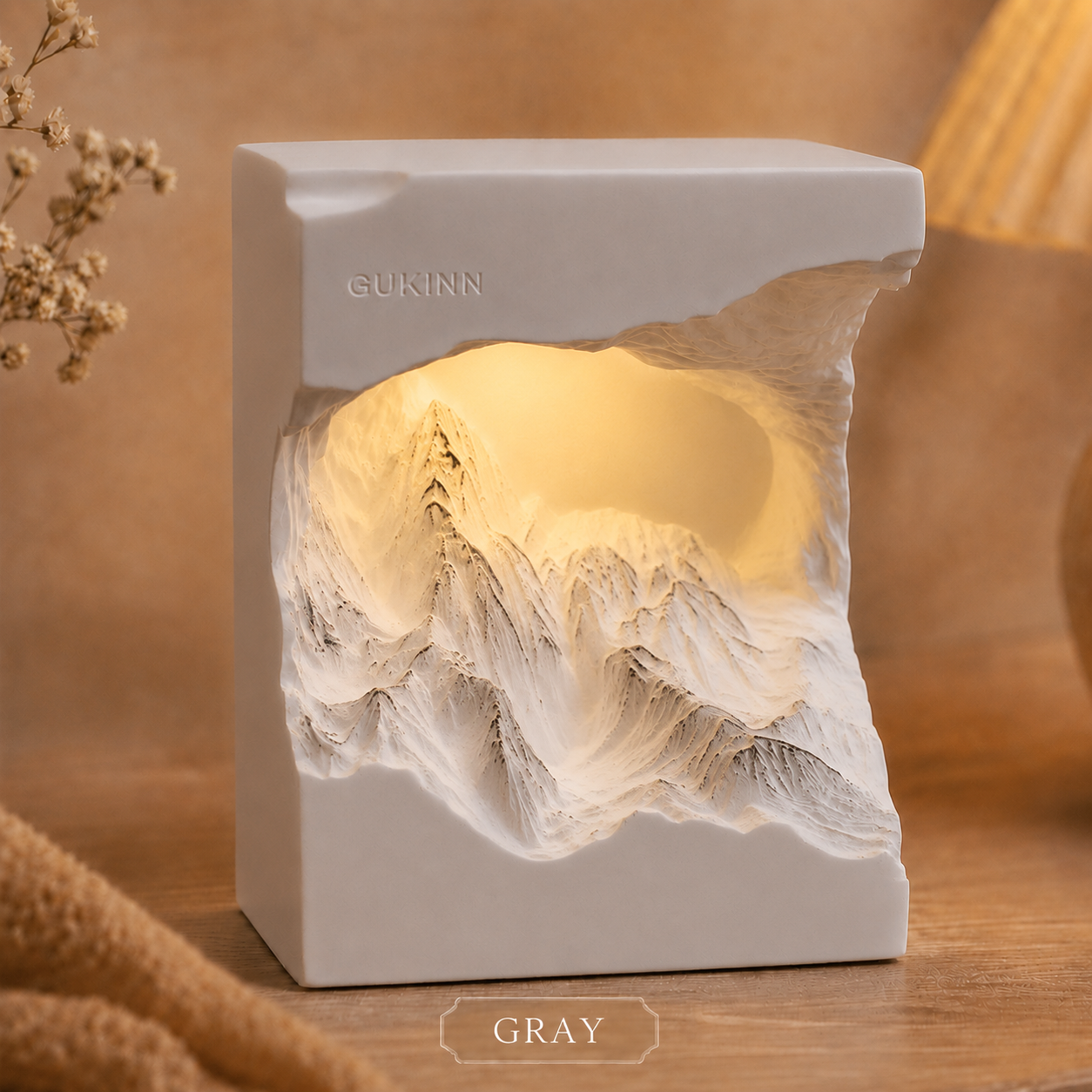 Illuminated Mountain Sculpture Gift Set