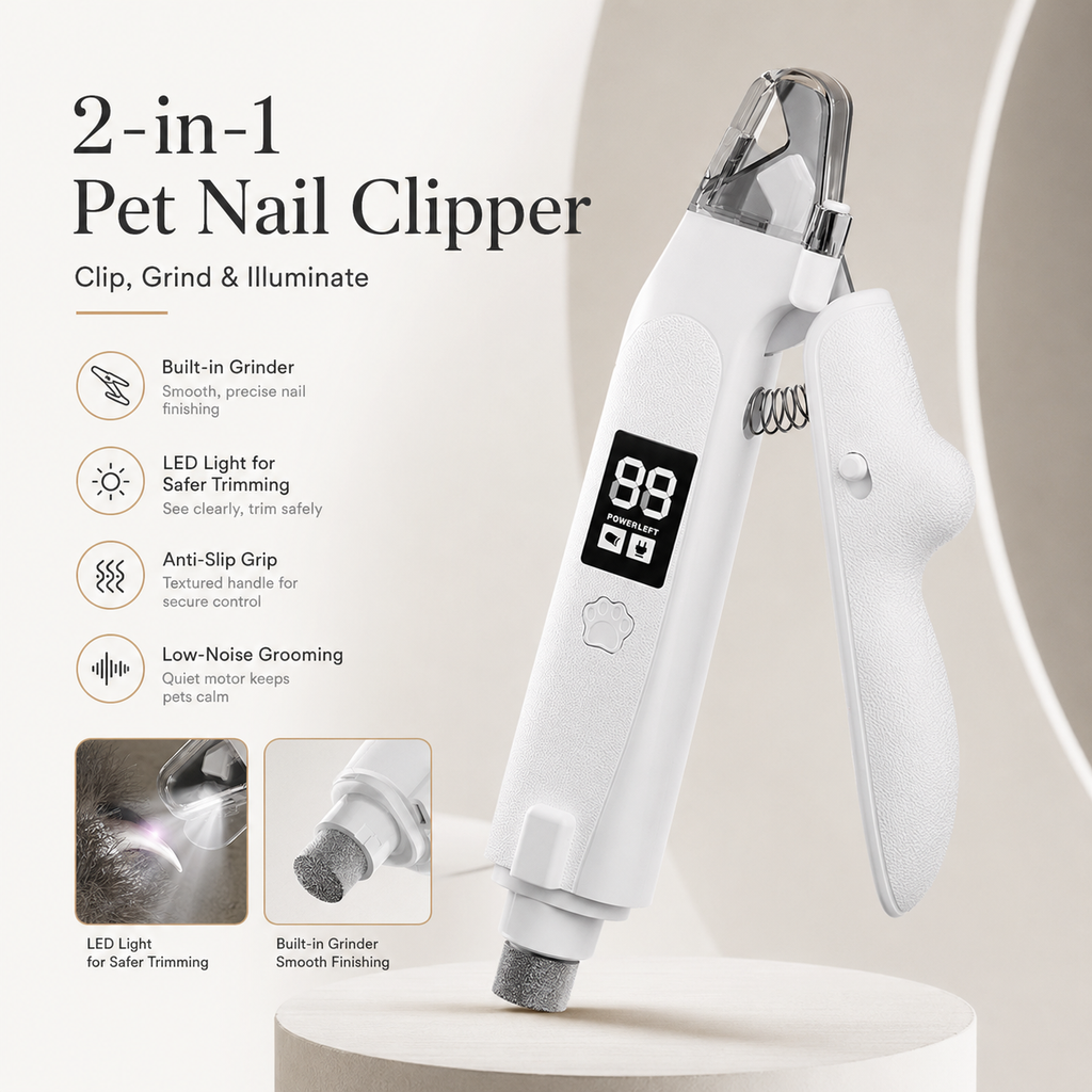 2-in-1 LED Pet Nail Clipper & Grinder