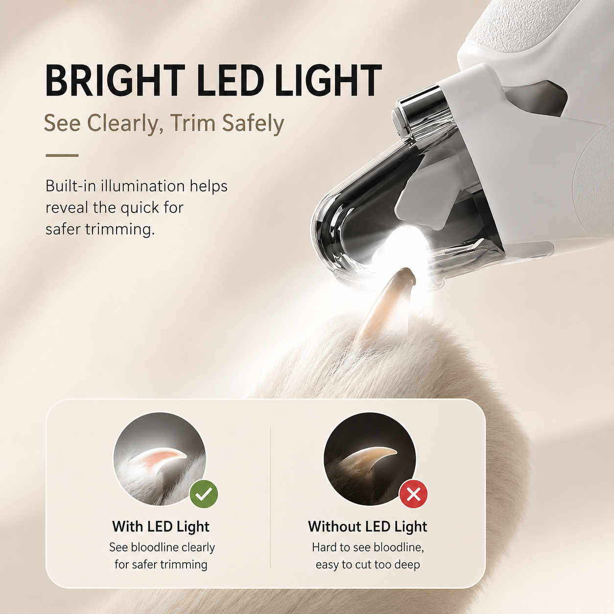 2-in-1 LED Pet Nail Clipper & Grinder
