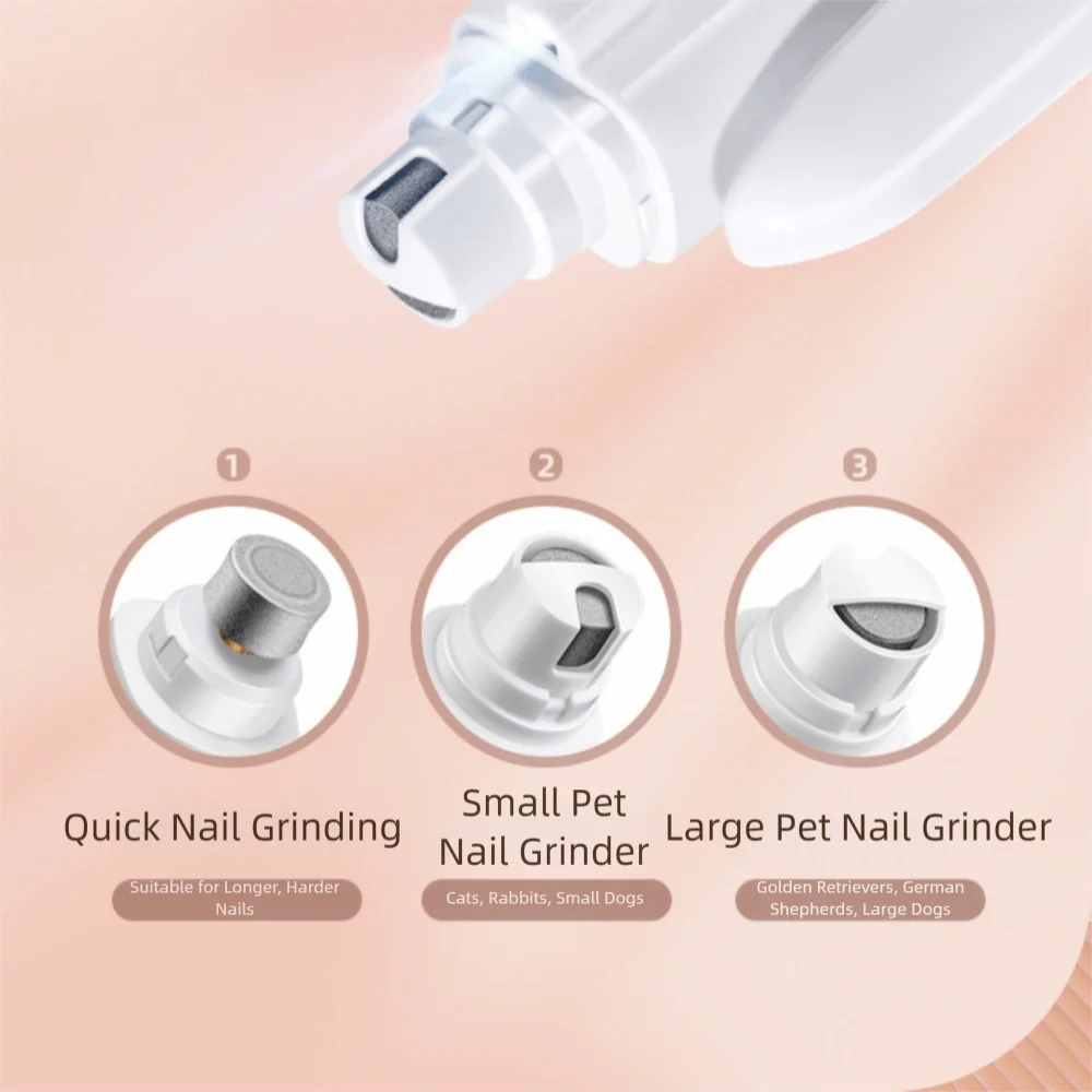 2 in 1 Electric Pet Nail Trimmer Portable with LED Lights Pet Nail Clippers Multi-functional Pet Nail Grinder